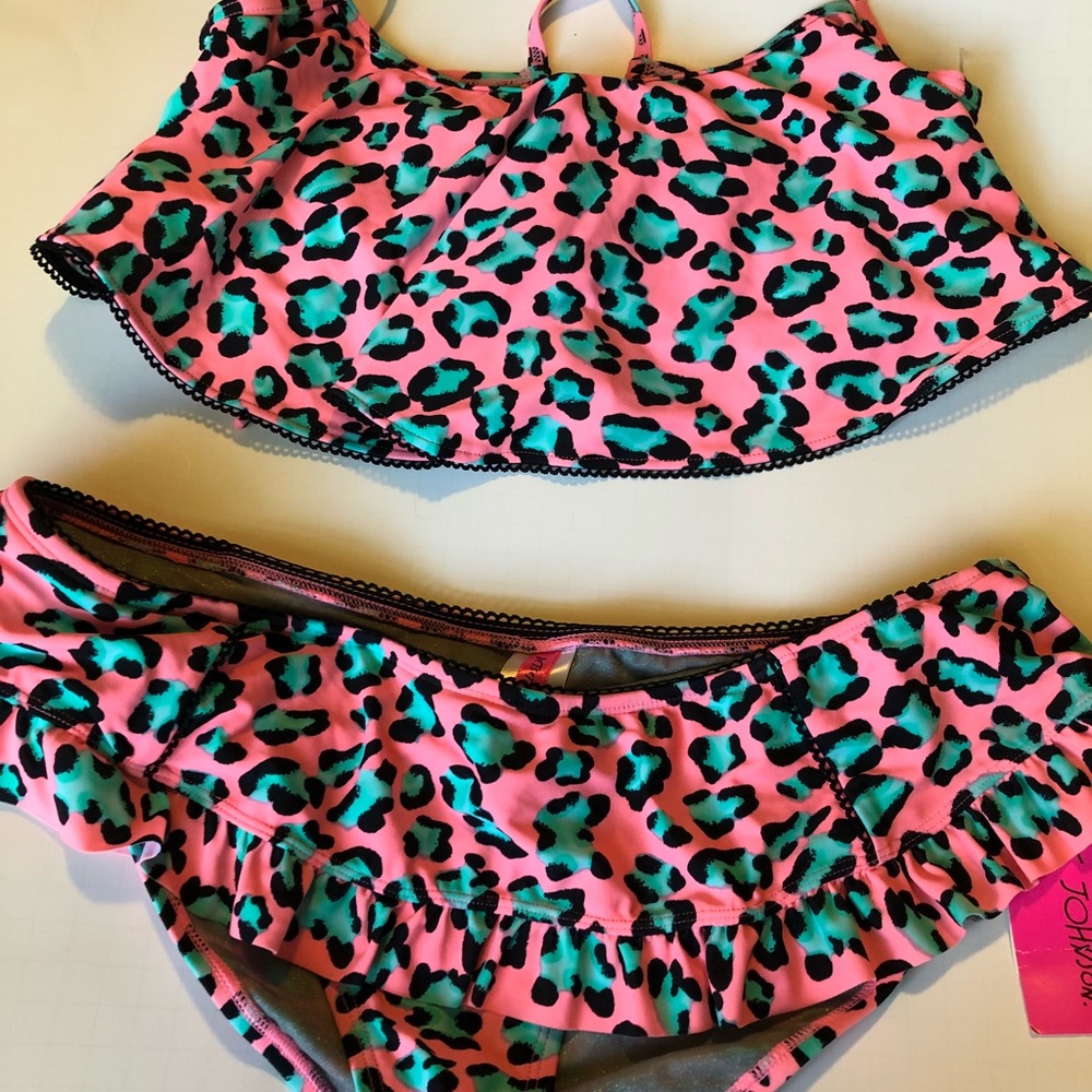 Betsey Johnson cheetah print bikini swimsuit